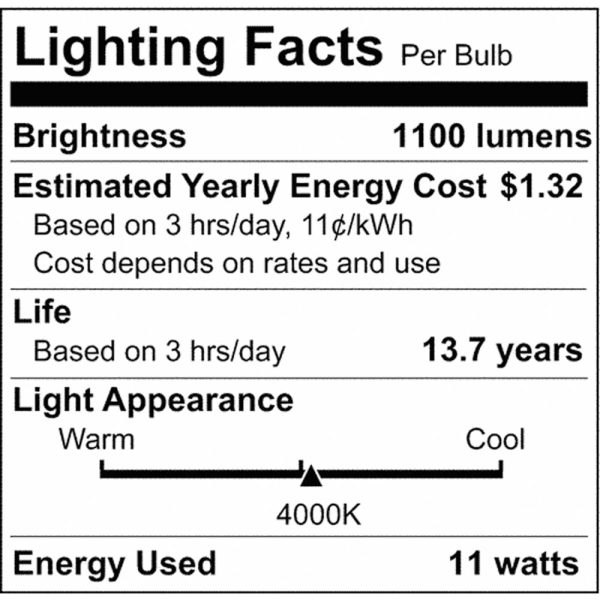 Satco 11w LED Bulb A19 Soft White Finish 4000K 90 CRI 120 Volt - 75w-equiv Fashion