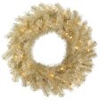 Vickerman 60 in. White Gold Tinsel Wreath 200 Warm White LED on Sale