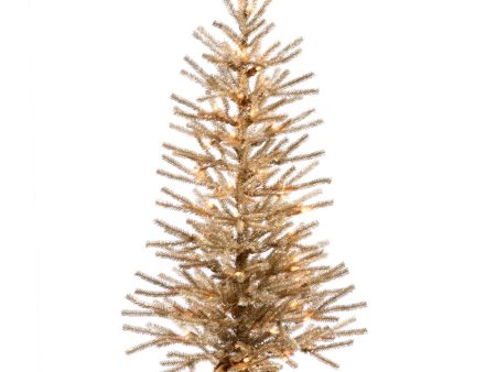 Vickerman 48  Mocha Artificial Christmas Tree Warm White LED Lights Burlap base For Discount