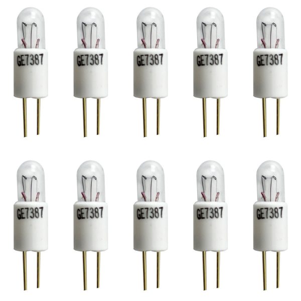 10Pk - GE 7387 - 28926 1w 28v T1.75 M-23 Bi-Pin Base Low Voltage Miniature Bulb Fashion