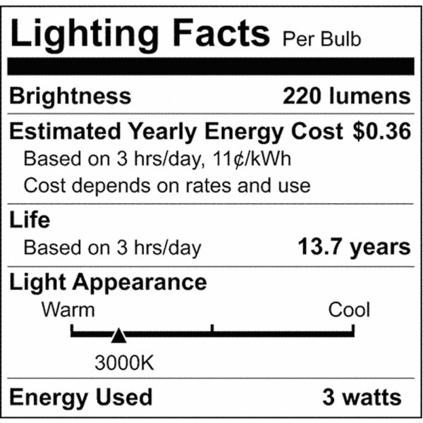 Satco 3w R12 LED 1383 Elevator Bulb 3000K Bayonet Single Contact Base 12 Volt Online Sale