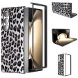 ABEEL Samsung Galaxy Z Fold6 5G Case Leopard Pattern PU and Bump Resistant Phone Cover - Silver Sale