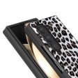 ABEEL Samsung Galaxy Z Fold6 5G Case Leopard Pattern PU and Bump Resistant Phone Cover - Silver Sale