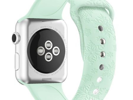 Watch Strap for Apple Watch Series 49mm - 45mm - 44mm - 42mm - Snowflake Light Green Hot on Sale