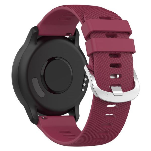 20mm cross stripe pattern silicone strap for Garmin watch - Wine Red Online now