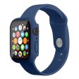 Apple Watch (45mm) silicone watch strap + cover with tempered glass - Dark Blue   Size: S   M Online