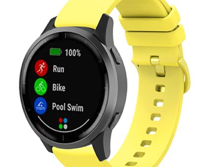 20mm Universal solid color silicone watch strap - Yellow For Sale