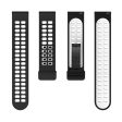 20mm Universal dual color silicone strap with black buckle - Black   White For Cheap