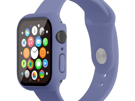 Apple Watch (45mm) silicone watch strap + cover with tempered glass - England Lavender   Size: S   M For Sale