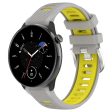 18mm Universal dual color cross strip silicone strap - Grey   Yellow Sale