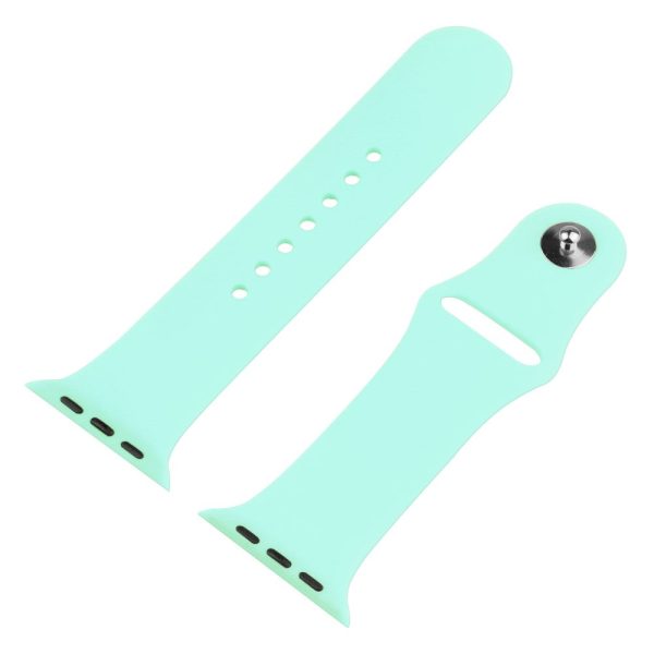 Apple Watch (41mm) cover with tempered glass + silicone watch strap - Cyan on Sale