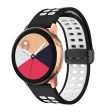 20mm Universal dual color silicone strap with black buckle - Black   White For Cheap