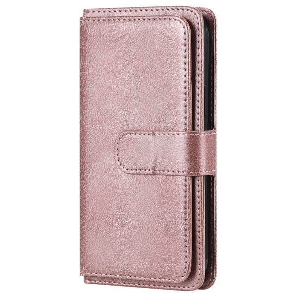 10-slot wallet case for Samsung Galaxy S22 - Rose Gold Fashion