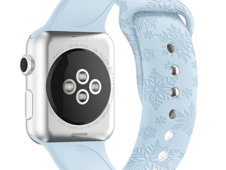 Watch Strap for Apple Watch Series 49mm - 45mm - 44mm - 42mm - Snowflake Sky Blue For Sale