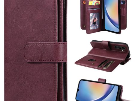 10-slot wallet case for Samsung Galaxy A34 5G - Wine Red Discount