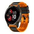 18mm Universal dual color silicone strap - Black   Orange Fashion