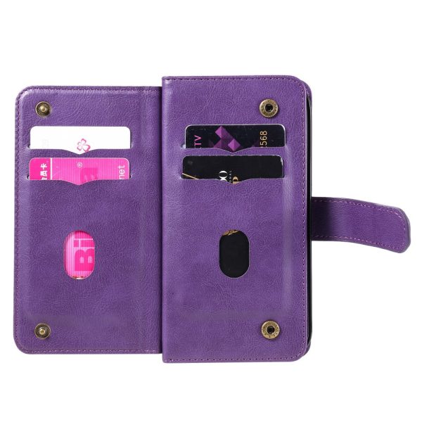 10-slot wallet case for Samsung Galaxy A54 - Purple For Discount