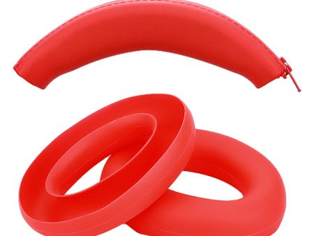 For Sony ULT WEAR WH-ULT900N Silicone Head Beam Sleeve + Headphone Earpad Covers Set - Red For Sale