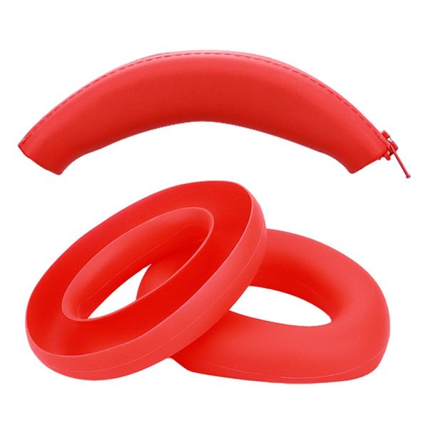 For Sony ULT WEAR WH-ULT900N Silicone Head Beam Sleeve + Headphone Earpad Covers Set - Red For Sale