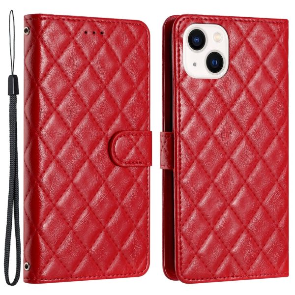 Functional rhombus wallet case for iPhone 14 - Red Supply