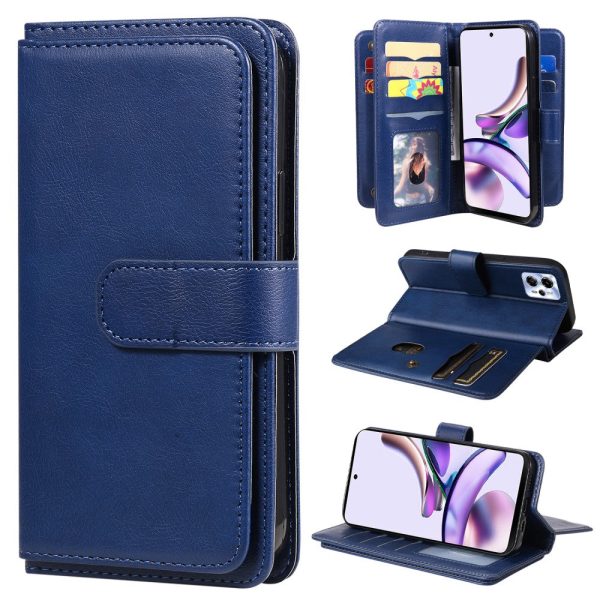 10-slot wallet case for Motorola Moto G23   G53   G13 - Blue Hot on Sale