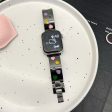 Apple Watch Series 49mm - 45mm - 44mm - 42mm Epoxy Heart Pattern Metal Strap - Black Online