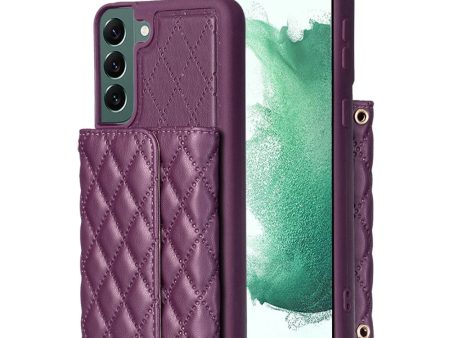 Stylish and versatile rhombus wallet cover for Samsung Galaxy S22 Plus - Purple Online Sale