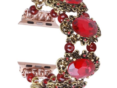 Apple Watch Series 8 (41mm) rhinestone bead style strap - Red on Sale