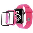 Apple Watch (41mm) cover with tempered glass + silicone watch strap - Rose Sale