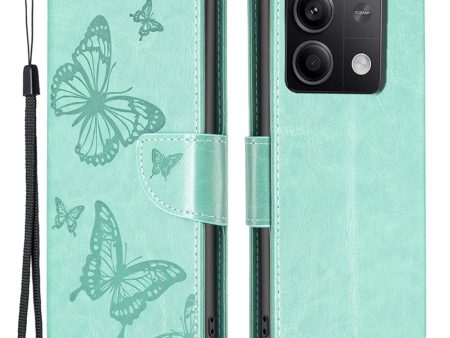 Butterfly Xiaomi Redmi Note 13 Leather Case - Green For Sale