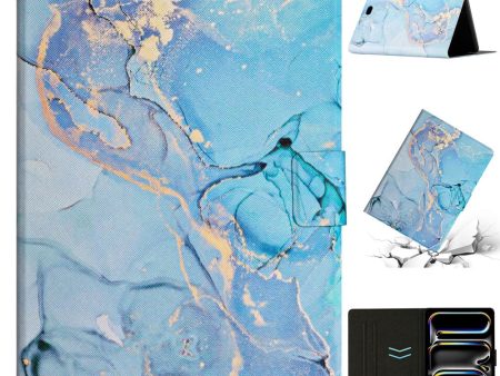 iPad Pro 11 (2024) Case Card Holder Stand Marble Pattern Tablet Leather Shell - Style E For Cheap