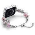 Apple Watch Series 8 (41mm) rhinestone bead metal strap - Heart Cheap