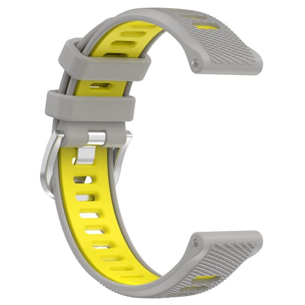 18mm Universal dual color cross strip silicone strap - Grey   Yellow Sale