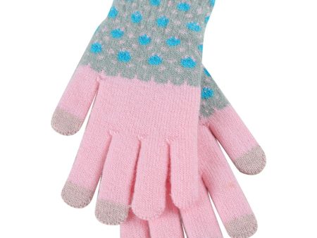 Winter Touch Screen Knit Gloves - Pink Women s Size 18-20cm For Sale