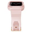 Apple Watch (41mm) carbon fiber style cover with watch strap - Pink Fashion