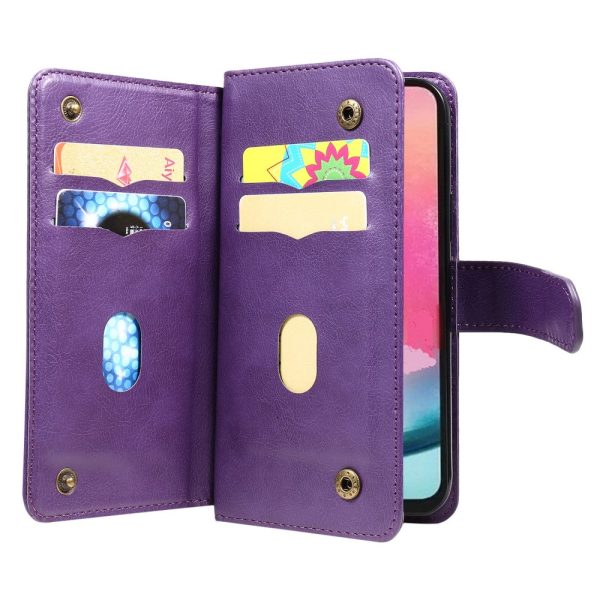 10-slot wallet case for Samsung Galaxy A54 - Purple For Discount