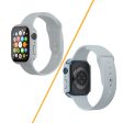 Apple Watch (45mm) silicone watch strap + cover with tempered glass - Light Grey   Size: S   M For Sale