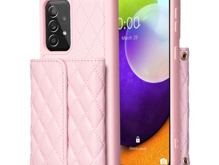 Stylish and versatile rhombus wallet cover for Samsung Galaxy A52s 5G   A52 5G   A52 - Pink Online now