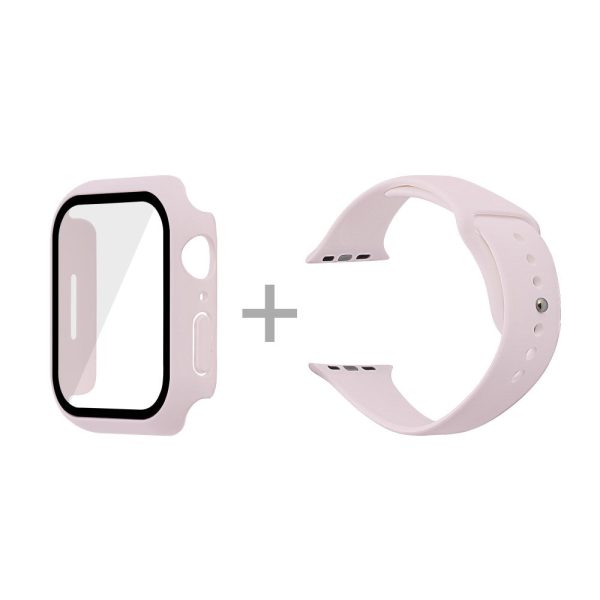 Apple Watch (45mm) silicone watch strap + cover with tempered glass - Lavender   Size: M   L Fashion