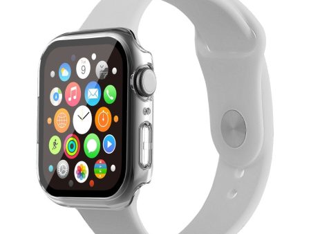 Apple Watch (45mm) silicone watch strap + cover with tempered glass - Transparent   Size: S   M For Discount