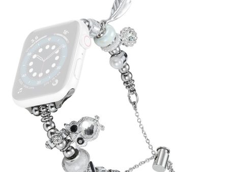 Apple Watch Series 8 (41mm) rhinestone bead metal strap - Owl Cheap