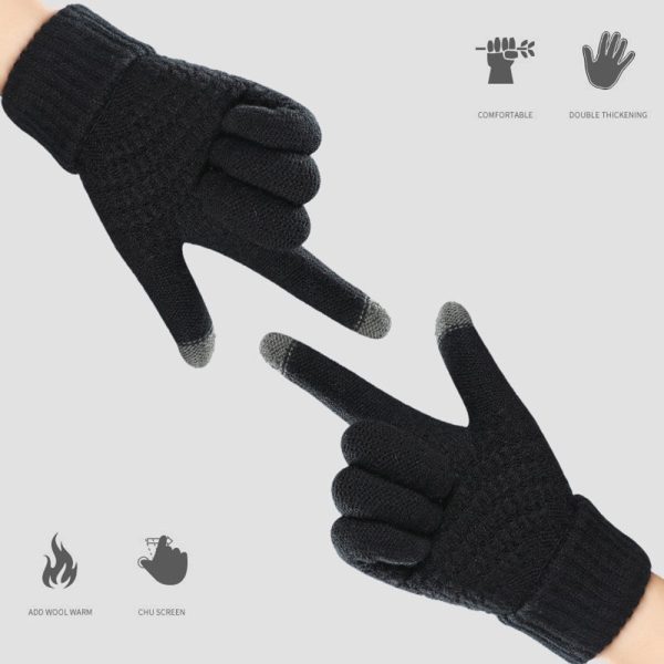 Y0042 Touchscreen Thermal Knit Gloves for Men Women - Yellow Online Sale