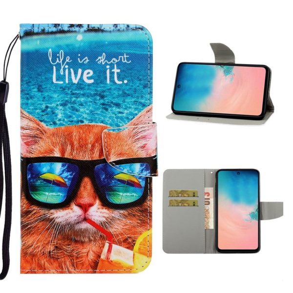 Wonderland Samsung Galaxy A71 flip case - Cat with Glasses on Sale