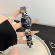 Apple Watch Series 49mm - 45mm - 44mm - 42mm Epoxy Heart Pattern Metal Strap - Black Online