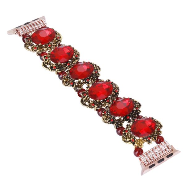 Apple Watch Series 8 (41mm) rhinestone bead style strap - Red on Sale