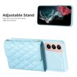 Stylish and versatile rhombus wallet cover for Samsung Galaxy S21 FE - Blue For Discount