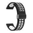 20mm Universal dual color silicone strap with black buckle - Black   White For Cheap