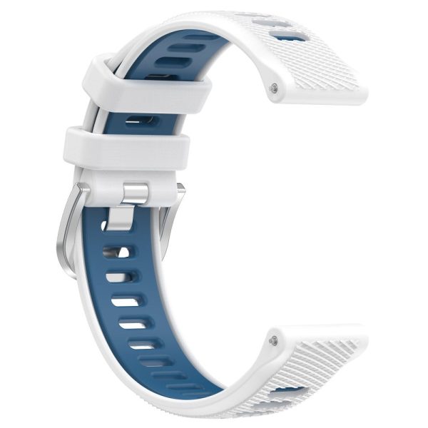 18mm Universal dual color cross strip silicone strap - White   Blue Discount