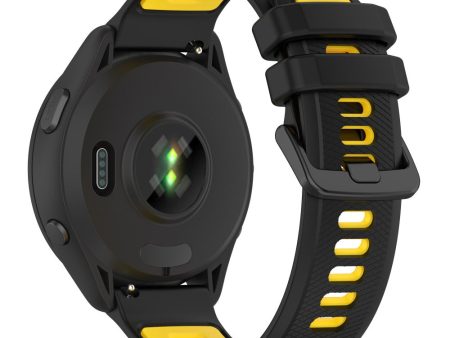 20mm Universal dual color silicone strap - Black   Yellow For Cheap