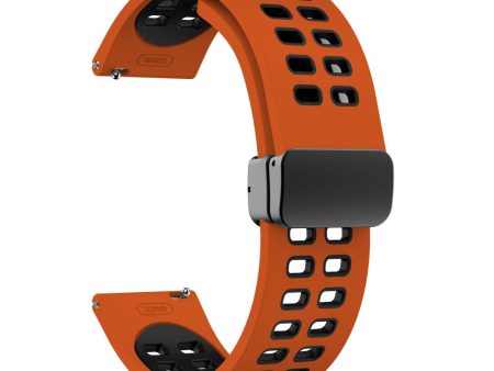 20mm Universal dual color silicone strap with black buckle - Orange   Black Online